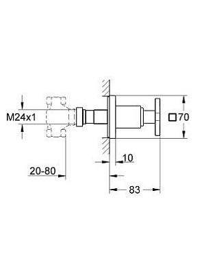 Вентиль запорный GROHE 19334000
