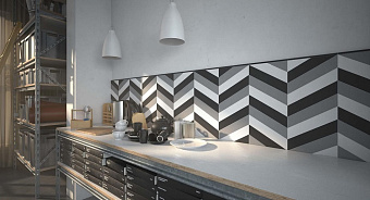 Настенная плитка WOW Subway Lab 101163 Chevron B Ice White Matt 5х23см 0,263кв.м. матовая