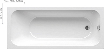 Ванна акриловая RAVAK CHROME SLIM C731300000 160х70см встраиваемая