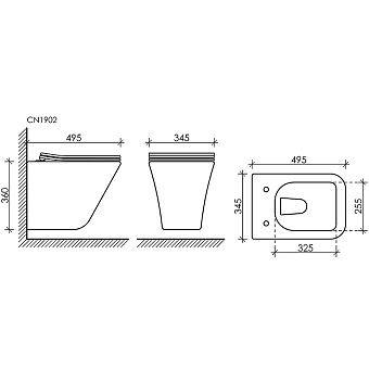 Унитаз подвесной Ceramica Nova MONO CN1902 безободковый с микролифтом