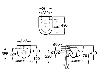 Унитаз подвесной ROCA Meridian N 346248000 ободковый с микролифтом