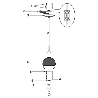 Светильник подвесной Maytoni Iceberg P012-PL-01-N 40Вт E14