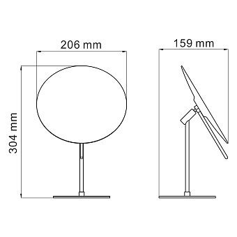 Косметическое зеркало WASSERKRAFT K-1002 30,4х20,6см хром с увеличением