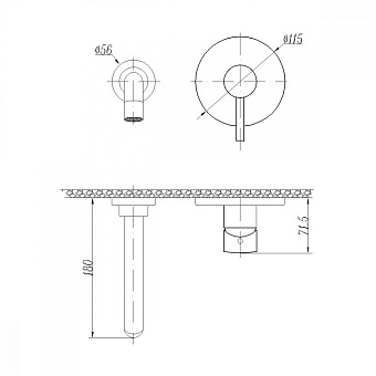 Смеситель для раковины Abber Wasser Kreis AF8112B чёрный матовый