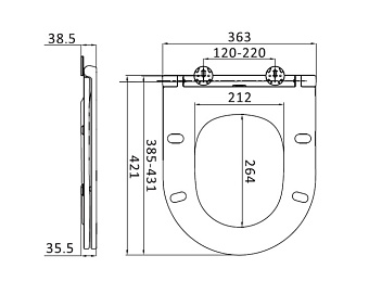 Сиденье для унитаза AM-PM C707857WH с микролифтом