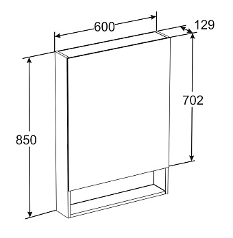 Шкаф зеркальный ROCA Gap Z.RU93.0.288.5 12,9х60х85см с подсветкой