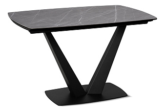 Кухонный стол раскладной AERO 85х120х76см закаленное стекло/керамика/сталь Pietra Grey