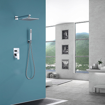 Душевая система Abber Weiss Insel AF8018W белый-хром