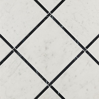 Декор FAP CERAMICHE Roma Diamond fNK4 Incroci Carrara Nero Reale InsFnk 60х60см 0,36кв.м.