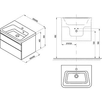 Тумба под раковину RAVAK 10° X000001286 45х65х45см
