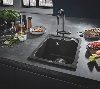 Мойка кухонная GROHE K700 31650AP0 40х50см чёрный матовый