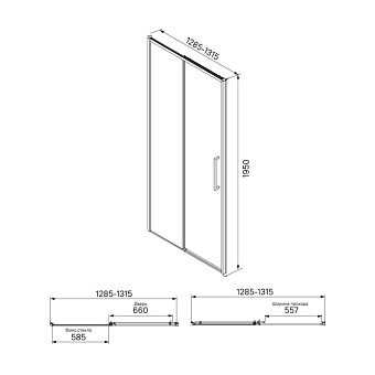 Душевая дверь IDDIS Slide SLI6BS3i69 195х6см стекло прозрачное