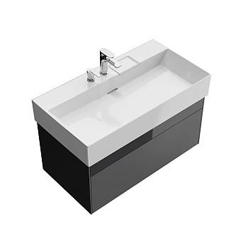 Тумба под раковину подвесная KERAMA MARAZZI Logica LO.90.2.ST с подсветкой 49х90,5х40,3см