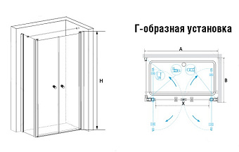 Угловое ограждение RGW Passage 04084727-011 PA-47 185х70см стекло прозрачное