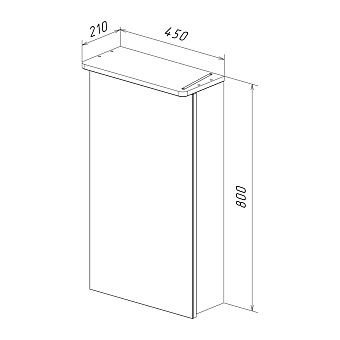 Шкаф зеркальный LEMARK Zenon LM45ZS-Z 14х45х80см с подсветкой