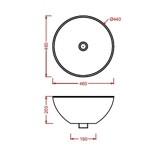 Раковина накладная ArtCeram La Ciotola LCL001 01 00 46х46см