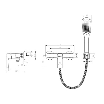 Смеситель для душа LEMARK Ursus LM7203BL чёрный