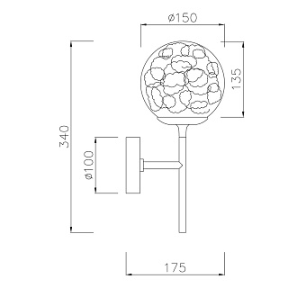 Светильник настенный Maytoni Ligero MOD061WL-01BS 40Вт E27