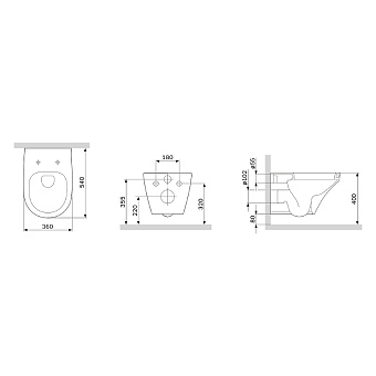 Унитаз подвесной AM-PM Inspire C501700WH безободковый без сиденья