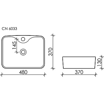 Раковина накладная Ceramica Nova ELEMENT CN6033 48х37см
