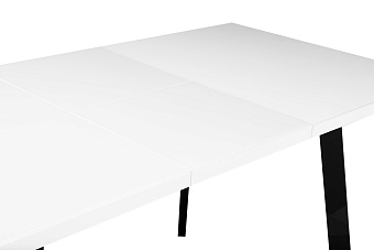 Кухонный стол раскладной AERO 80х120х76см закаленное стекло/сталь White Glass