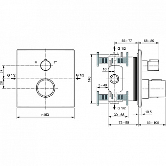 Смеситель для душа IDEAL STANDARD IDEALRAIN A7522XG чёрный