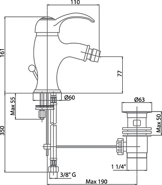 Смеситель для биде CAPRIGO MAGGIORE 11-030-crm хром