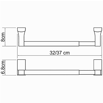 Полотенцедержатель WASSERKRAFT Leine K-5000 K-5091 хром 32см