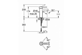 Смеситель для раковины GROHE Essence 34294001 хром