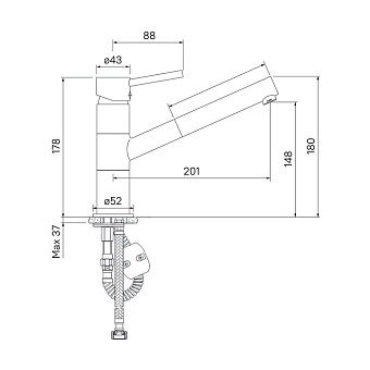Смеситель для кухни IDDIS Velikan VE2SBP0i05 поворотный излив хром
