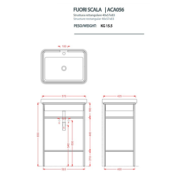Консоль под раковину ArtCeram Fuori Scala ACA056 17 nero matt