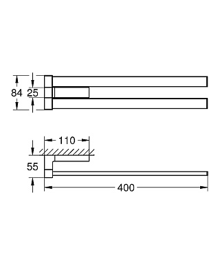 Полотенцедержатель GROHE Selection Cube 40768000 хром 8,4см
