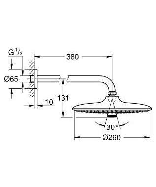 Верхний душ GROHE Euphoria SmartControl 26459000 хром