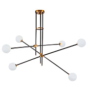 Люстра потолочная Delight Collection Bistro Globe 9389P/6 black/gold 240Вт 6 лампочек G9