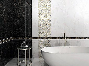 Настенная плитка KERAMA MARAZZI 12105R белый обрезной 25х75см 1,125кв.м. глянцевая