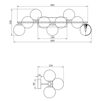 Светильник настенный Maytoni Dallas MOD547WL-09CH 28Вт G9