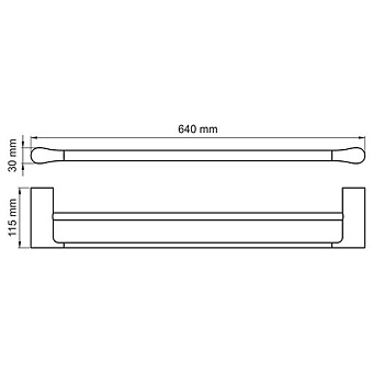Полотенцедержатель WASSERKRAFT Wiese K-8900 K-8940 оружейная сталь 64см
