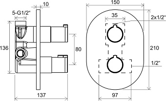 Смеситель для ванны RAVAK Chrome CR 063.00 хром