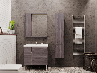 Шкаф зеркальный Акватон Стоун 1A228302SXC80 15х80х83,3см с подсветкой