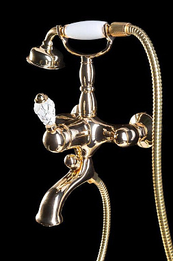 Смеситель для ванны Boheme Crystal 283-CRST золотой