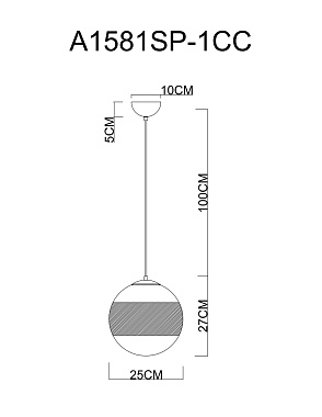 Светильник подвесной Arte Lamp GALACTICA A1581SP-1CC 40Вт E27