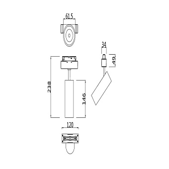 Магнитный трековый светильник Maytoni Focus LED TR019-2-15W4K-B 13,8Вт LED чёрный
