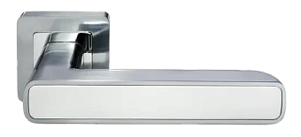 Дверная ручка нажимная MORELLI FLEX MH-44 SC/W-S55 белый/хром