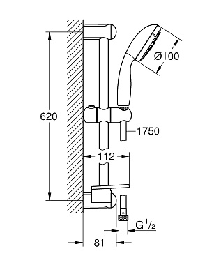 Душевой гарнитур GROHE New Tempesta 27600001 хром