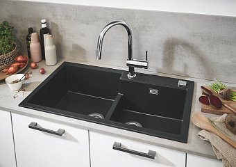 Мойка кухонная GROHE K500 31649AP0 86х50см чёрный матовый