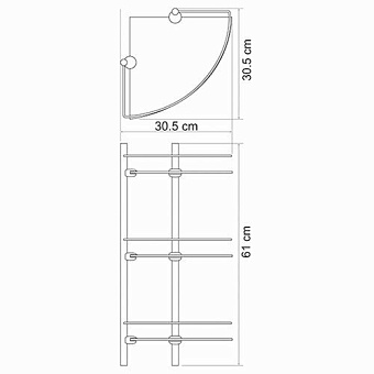 Полка в ванную угловая WASSERKRAFT K-3533 3-ярусная 31х31см светлая бронза