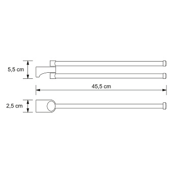 Полотенцедержатель WASSERKRAFT Kammel K-8300 K-8331 хром 45,5см