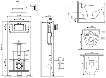 Инсталляция с унитазом AM-PM Spirit V2.0 IS450A38.701700