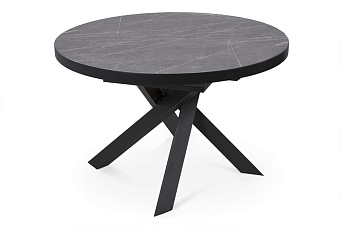 Кухонный стол раскладной AERO 120х120х76см керамика/сталь Pietra Grey