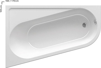 Ванна акриловая RAVAK Chrome CA31000000 170х105см встраиваемая